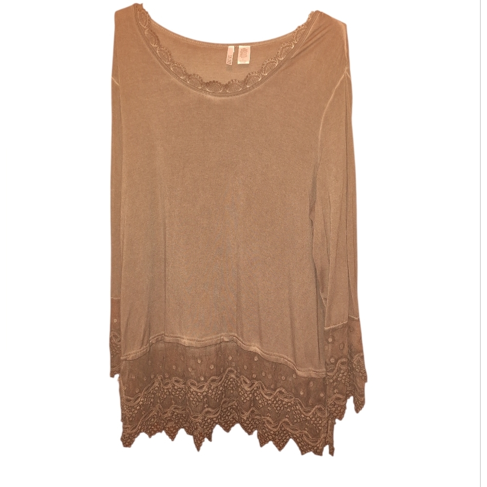 Kaktus Long Sleeved Pullover Tunic Lace Trim Boho Hippie Oversized Large Fairy